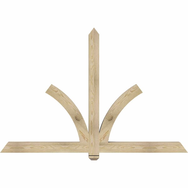 Ekena Millwork Redmond Rough Sawn Timber Gable Bracket, Douglas Fir, 72"W x 48"H x 4"D x 4"F, 16/12 Pitch GBW072X48X0404RED00RDF - main